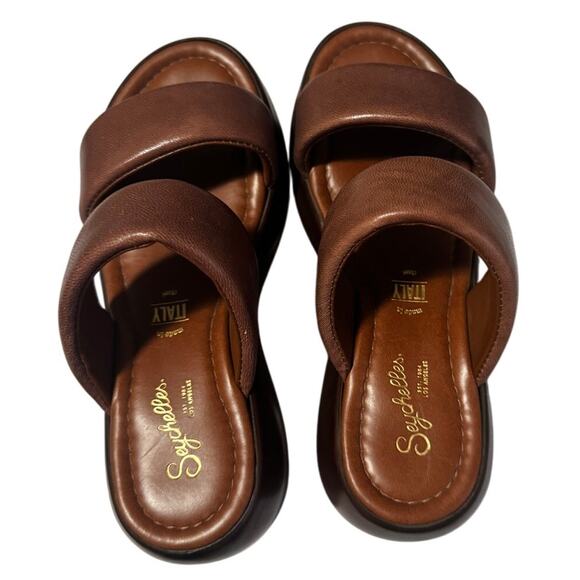 Seychelles Made in Italy Troublemaker Platform Sandals S(6) Brown 3" Rise - Picture 2 of 8
